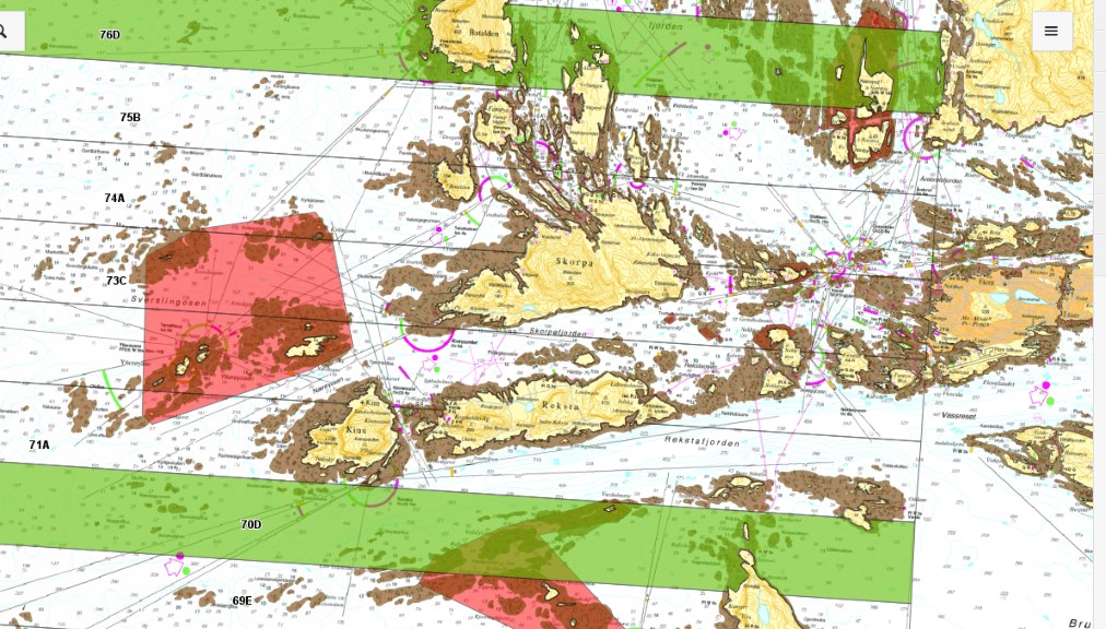 Side 3 av 5 Figur 1. Djupne ned til 20 meter markert med brunt.