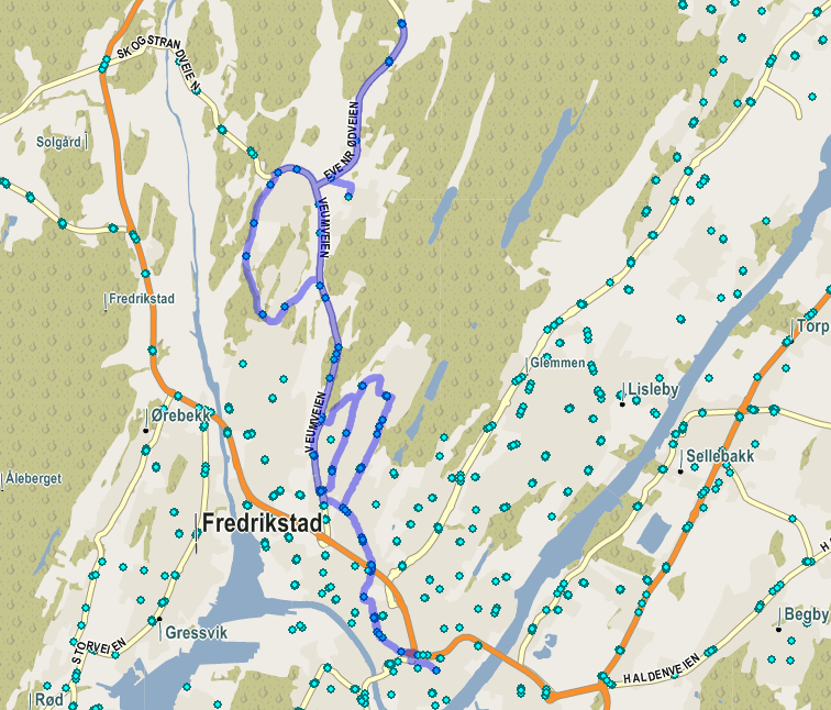 6 Rute 351 Fredrikstad Veu Oredalen Fredrikstad jb. st.