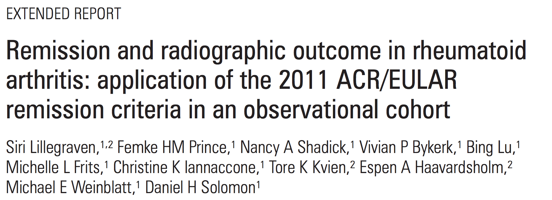Annual change in total Sharp score Clinical remission and radiographic progression in real life 20 DAS28 2.