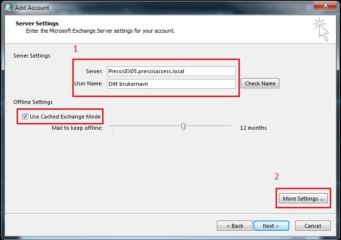 20 Server Settings: Under Server skal det stå: PressisEX11.pressisaccess.