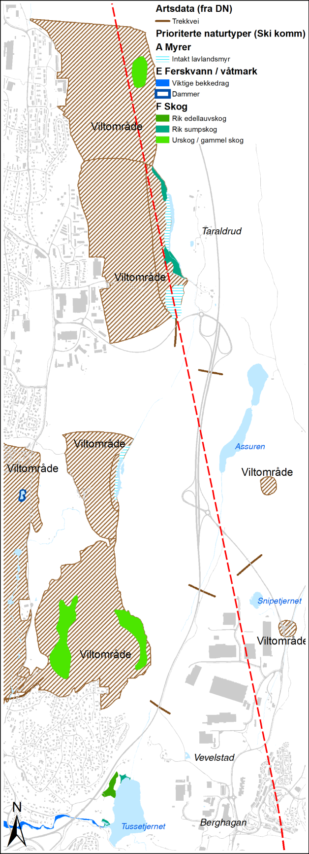 Dok nr: UOS00-A-36011 Side: 98 av 145 Naturmiljø Marka i Oppegård har en rekke registrerte viltområder og viltpassasjer av lokal og regional verdi.