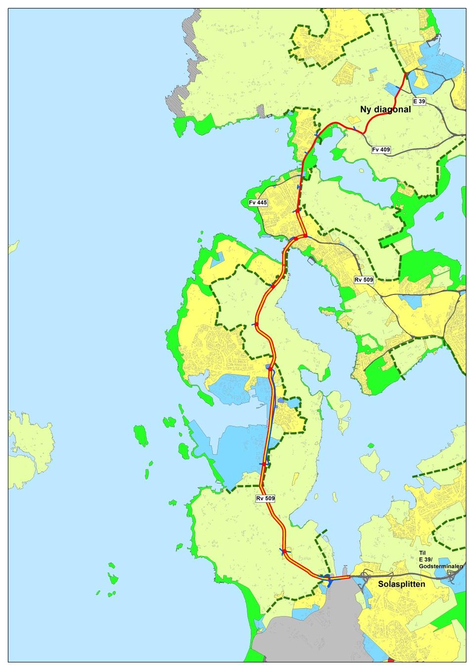 Ansvar for planlegging og utbygging Rogaland fylkeskommune har ansvar for planlegging og utbygging av nordre del.