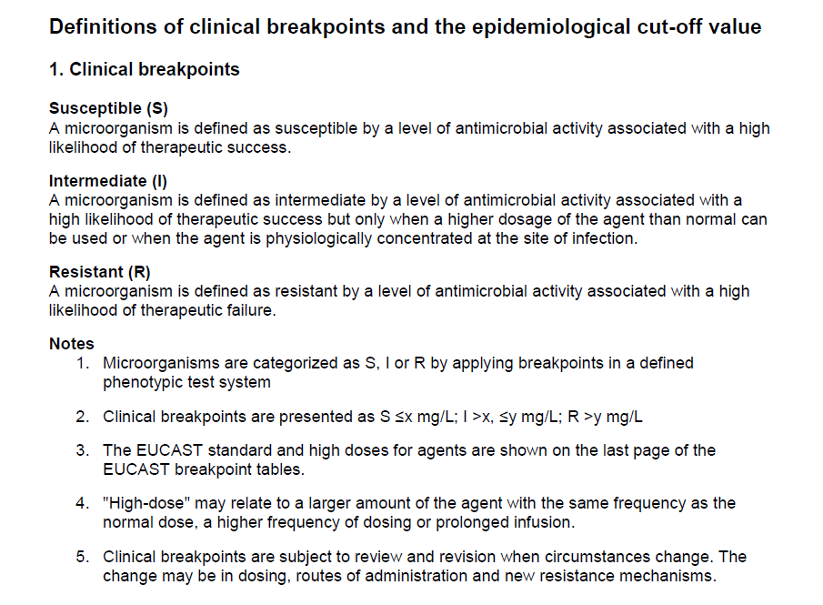EUCAST suggested