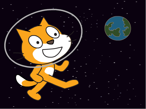 Astrokatt Introduksjon Scratch Introduksjon Katten vår har så lyst å være en astronaut, la oss se om vi kan hjelpe ham?