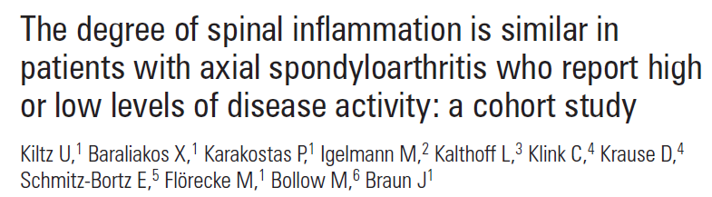 ARD 2012 The burden of inflammation is quite comparable in patients with axspa regardless of