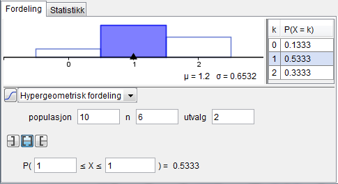 Oppgave 5 (6 poeng) Vi har røde og svarte kuler i en eske. Vi skal trekke tilfeldig to kuler uten tilbakelegging.