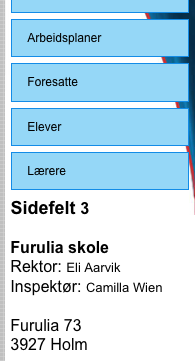 Det vil si at her endrer du layout for gjeldene side, og eventuelt underlligende sider. Det er flere faner, de viktigste er: Tema, banner og footer.