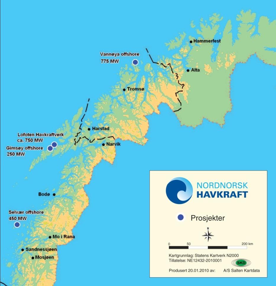 Etablerte prosjekt Eierne av Nordnorsk Havkraft har tidligere, i egen regi, etablert 4