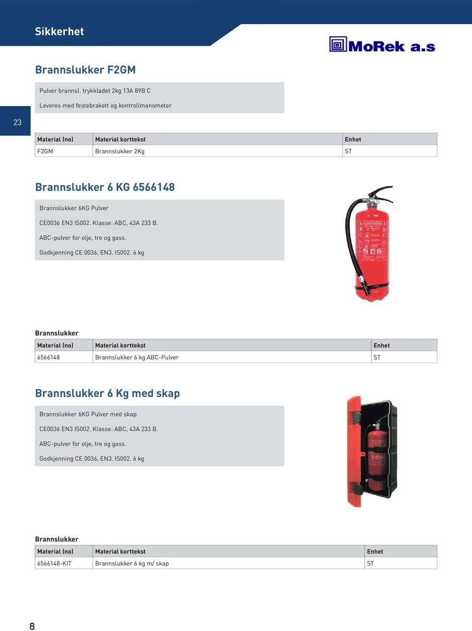 6KG Pulver CE0036 EN3 IS002.