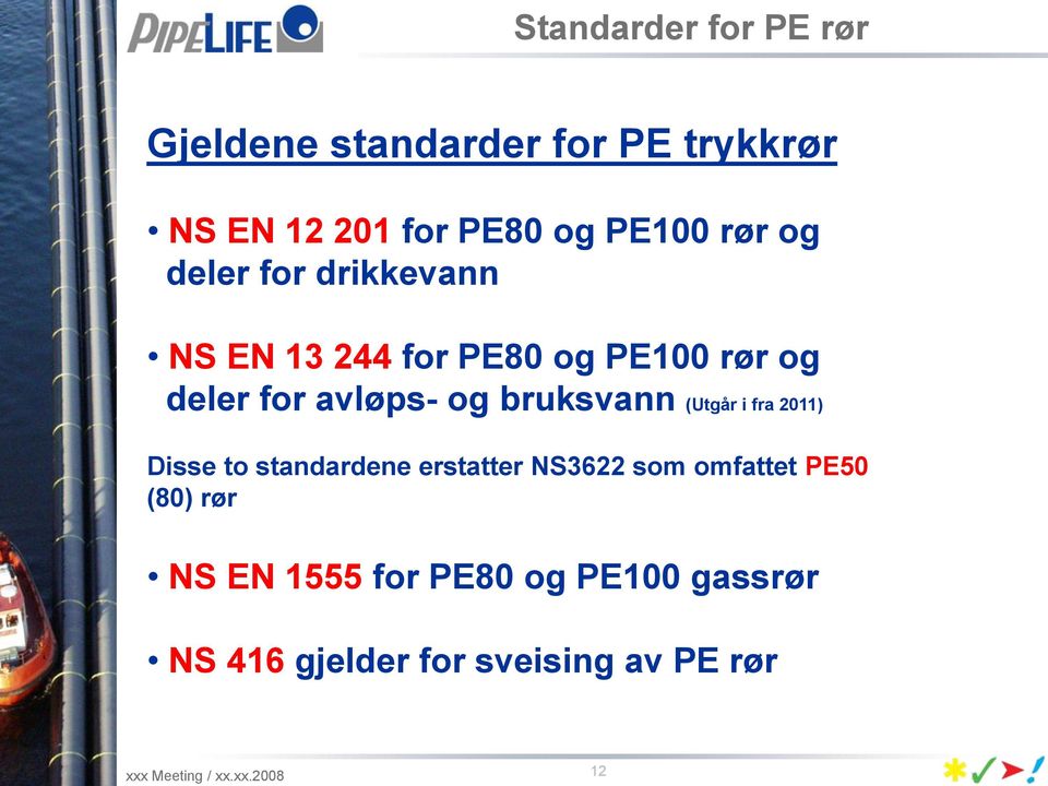 avløps- og bruksvann (Utgår i fra 2011) Disse to standardene erstatter NS3622 som