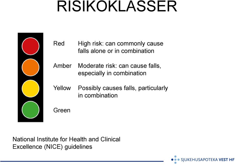 combination Possibly causes falls, particularly in combination Green