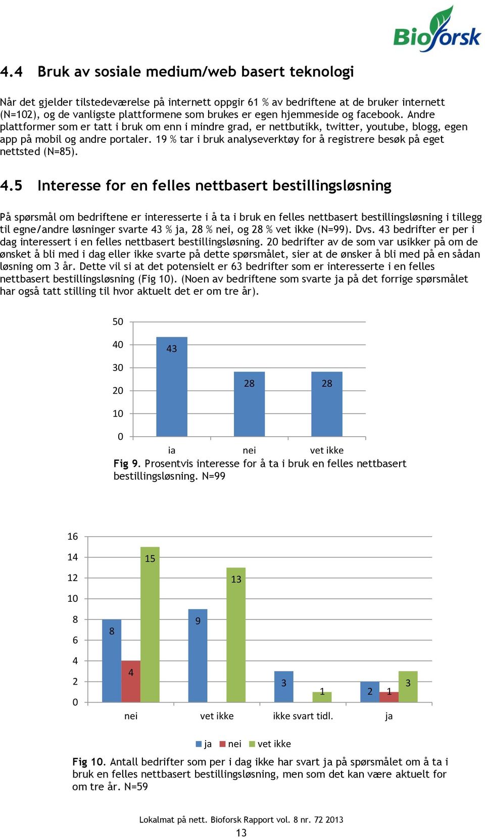 19 % tar i bruk analyseverktøy for å registrere besøk på eget nettsted (N=85). 4.