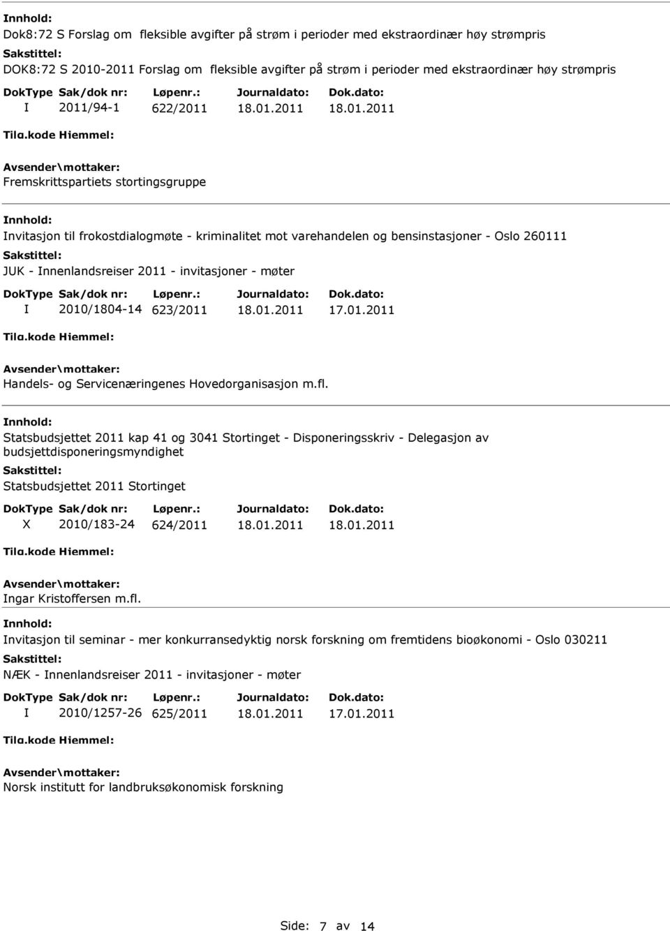 møter 2010/1804-14 623/2011 Handels- og Servicenæringenes Hovedorganisasjon m.fl.