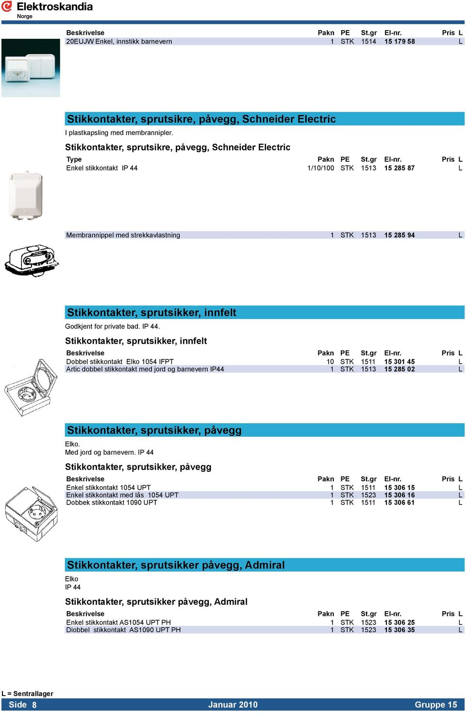 innfelt Godkjent for private bad. IP 44.