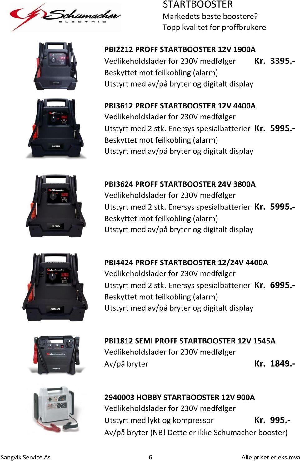 Enersys spesialbatterier Kr. 5995.