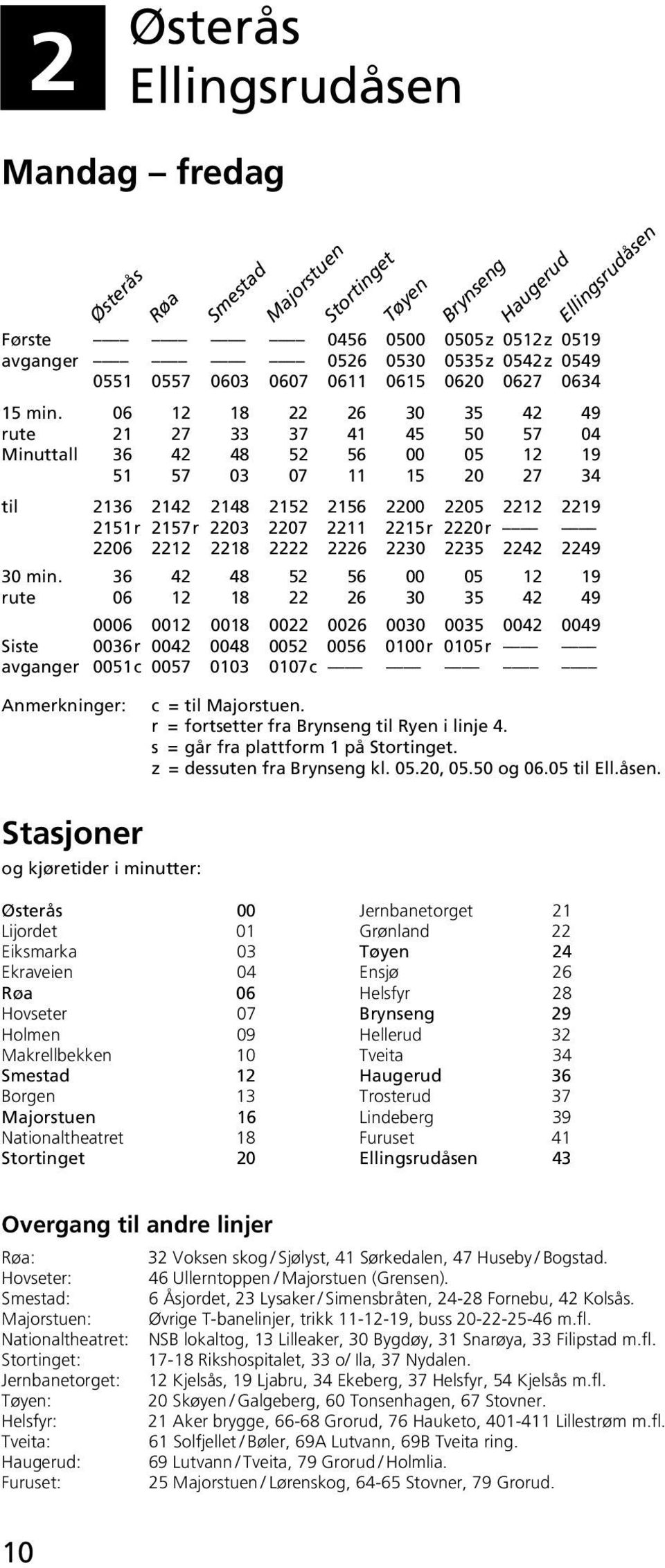06 12 18 22 26 30 35 42 49 rute 21 27 33 37 41 45 50 57 04 Minuttall 36 42 48 52 56 00 05 12 19 51 57 03 07 11 15 20 27 34 til 2136 2142 2148 2152 2156 2200 2205 2212 2219 2151 r 2157 r 2203 2207