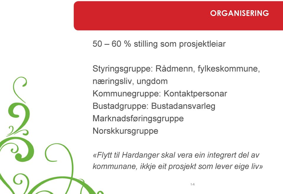 Bustadgruppe: Bustadansvarleg Marknadsføringsgruppe Norskkursgruppe «Flytt