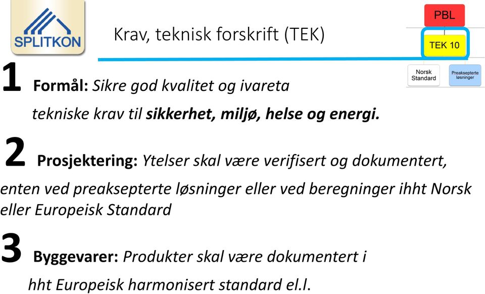 2 Prosjektering: Ytelser skal være verifisert og dokumentert, enten ved preaksepterte