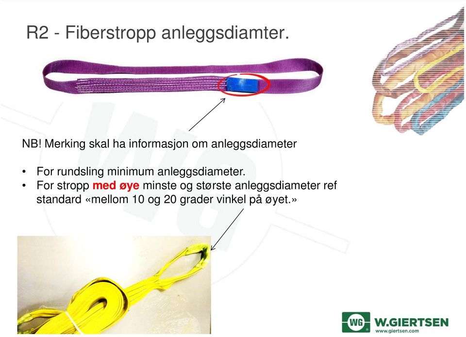 rundsling minimum anleggsdiameter.