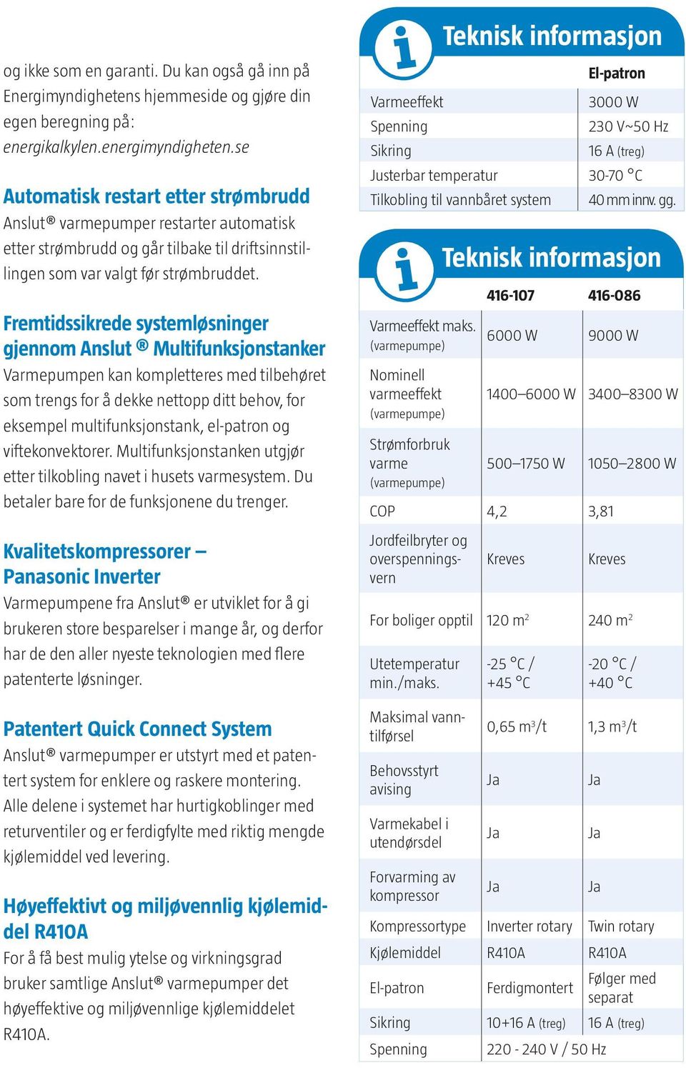 Fremtidssikrede systemløsninger gjennom Anslut Multifunksjonstanker Varmepumpen kan kompletteres med tilbehøret som trengs for å dekke nettopp ditt behov, for eksempel multifunksjonstank, el-patron