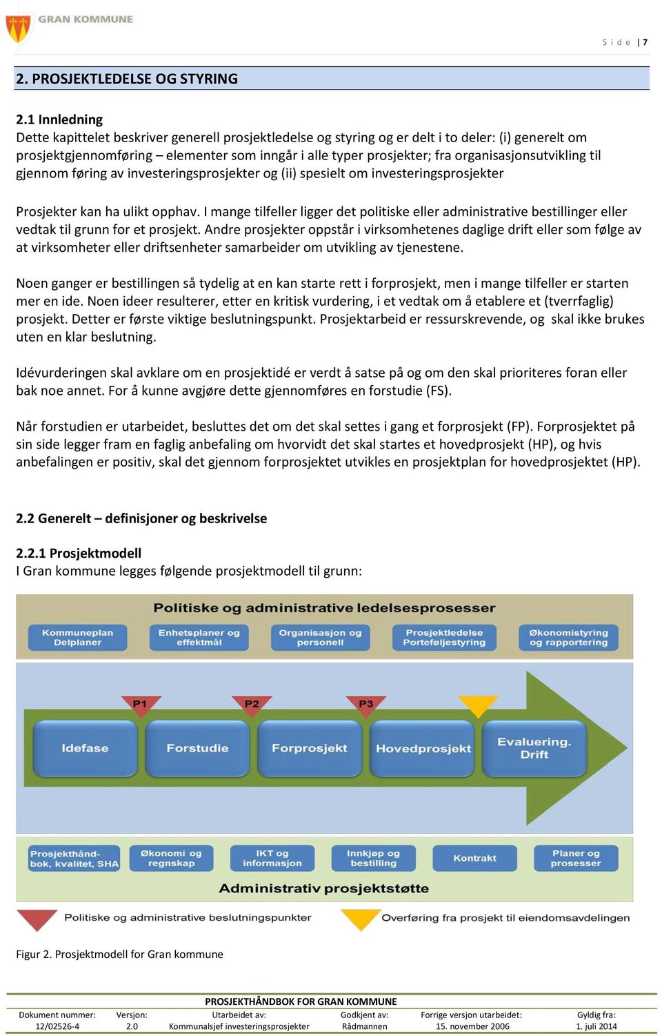 organisasjonsutvikling til gjennom føring av investeringsprosjekter og (ii) spesielt om investeringsprosjekter Prosjekter kan ha ulikt opphav.