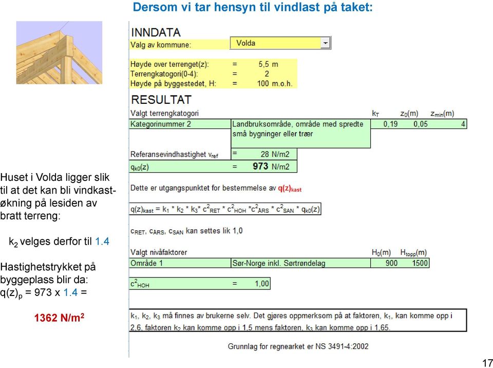 av bratt terreng: k 2 velges derfor til 1.