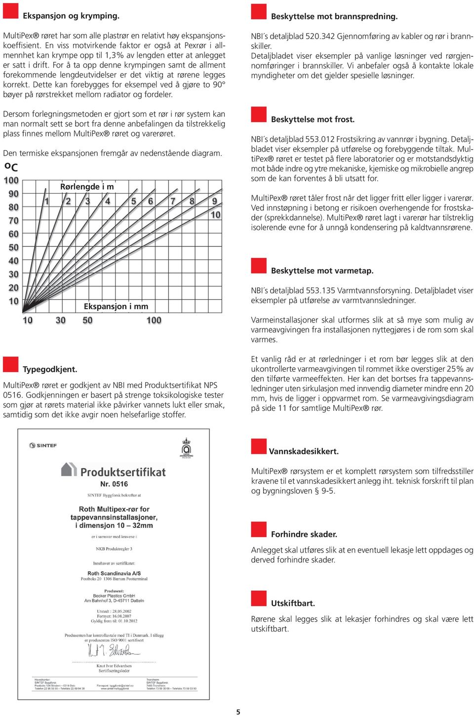 For å ta opp denne krympingen samt de allment forekommende lengdeutvidelser er det viktig at rørene legges korrekt.