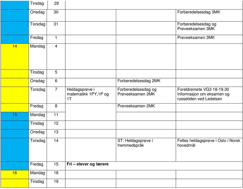 8 Prøveeksamen 2MK Foreldremøte VG3 18-19.