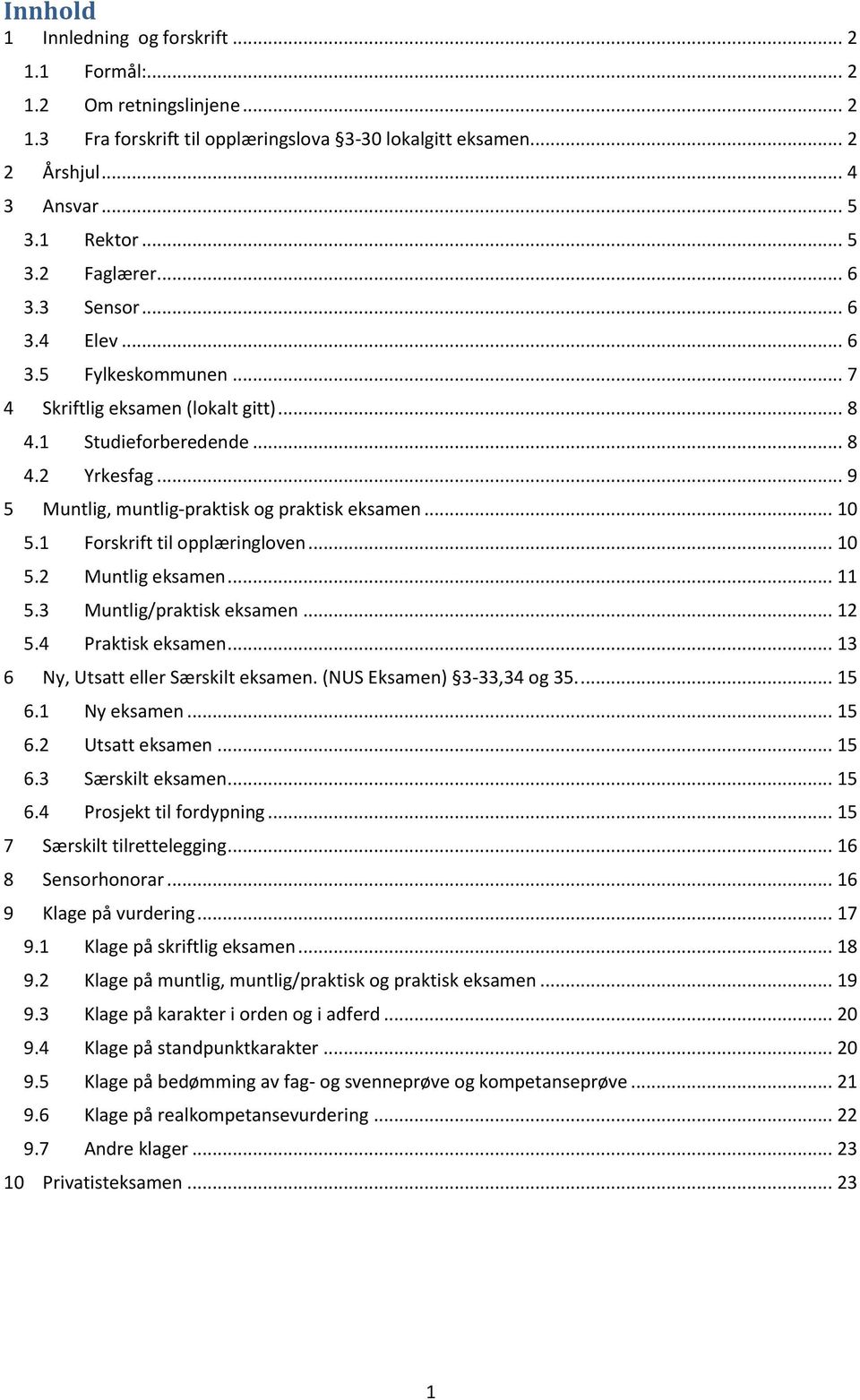 1 Forskrift til opplæringloven... 10 5.2 Muntlig eksamen... 11 5.3 Muntlig/praktisk eksamen... 12 5.4 Praktisk eksamen... 13 6 Ny, Utsatt eller Særskilt eksamen. (NUS Eksamen) 3-33,34 og 35.... 15 6.