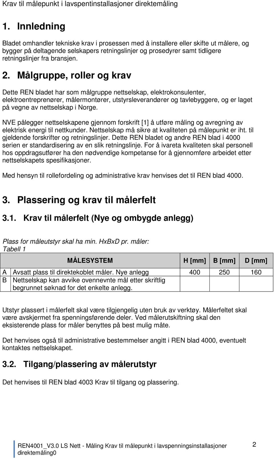 Målgruppe, roller og krav Dette REN bladet har som målgruppe nettselskap, elektrokonsulenter, elektroentreprenører, målermontører, utstyrsleverandører og tavlebyggere, og er laget på vegne av