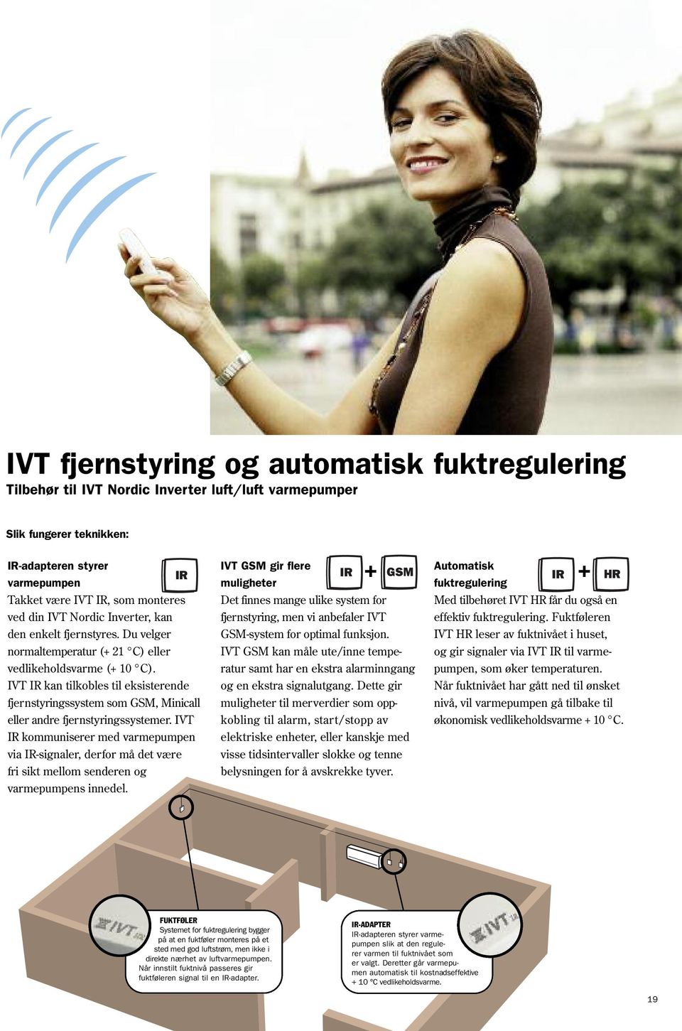 IVT IR kan tilkobles til eksisterende fjernstyringssystem som GSM, Minicall eller andre fjernstyringssystemer.