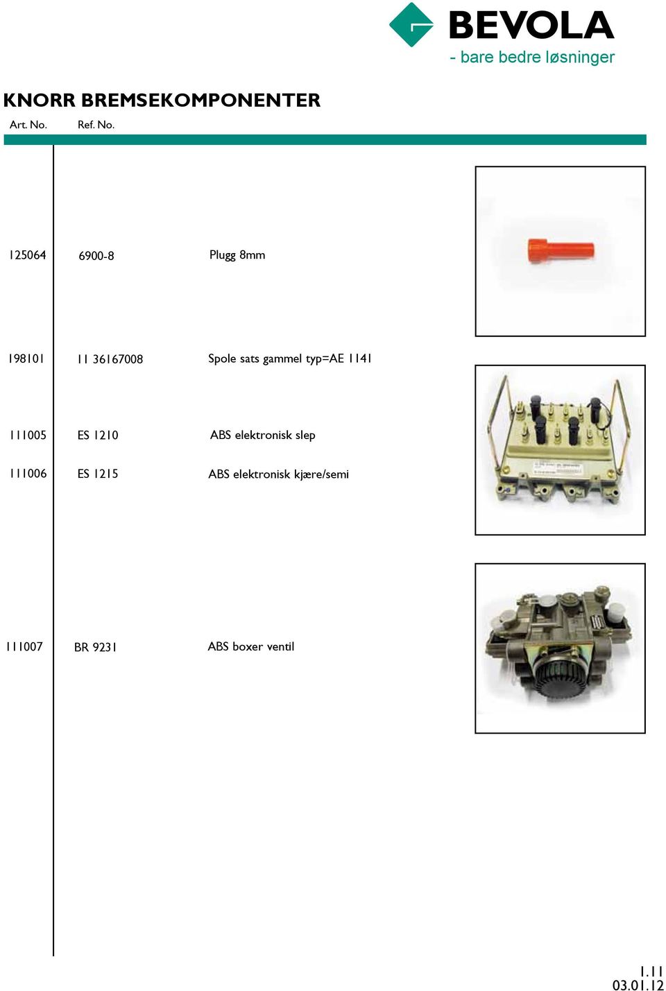 111005 ES 1210 ABS elektronisk slep 111006 ES 1215