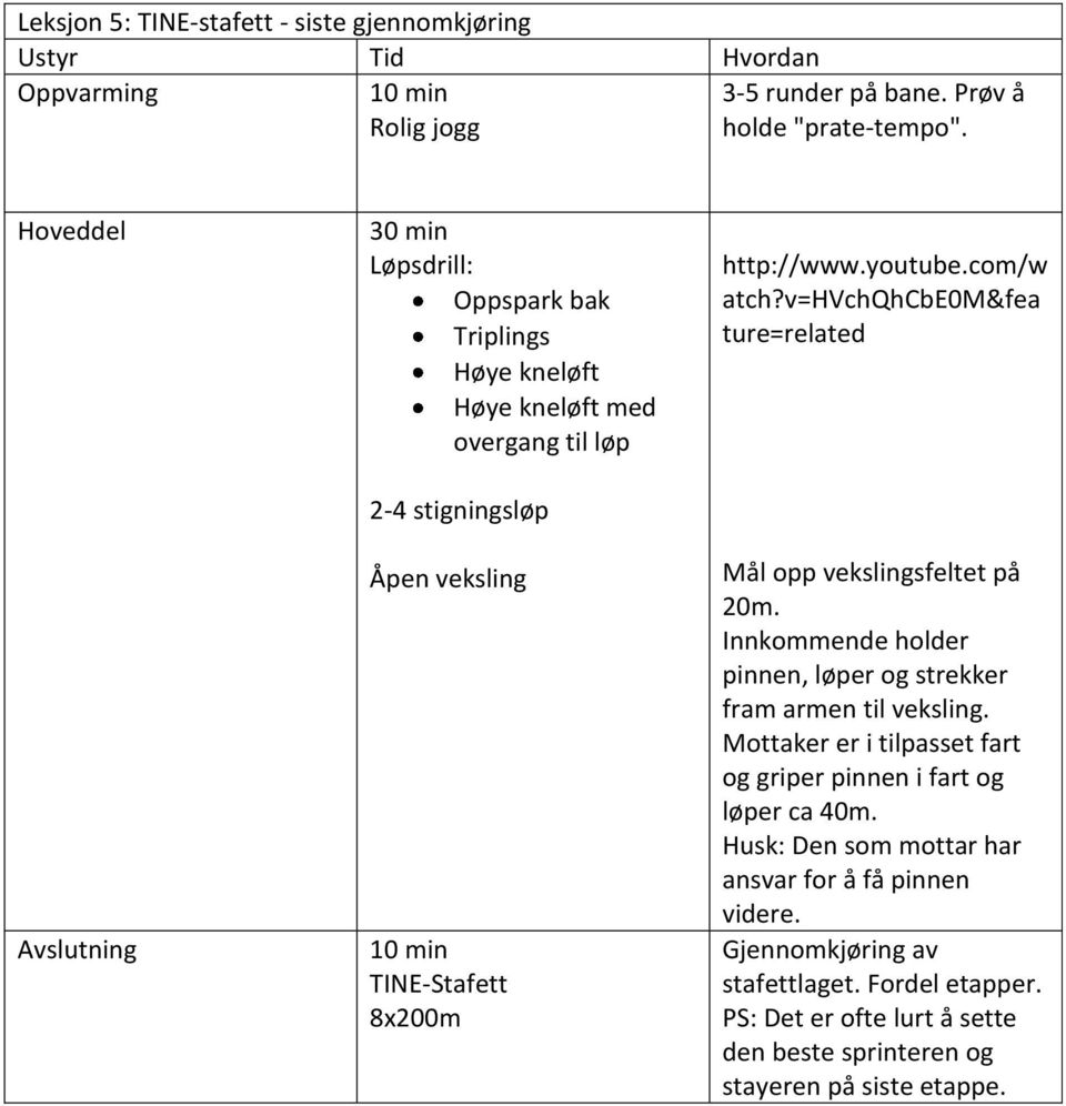 Innkommende holder pinnen, løper og strekker fram armen til veksling.