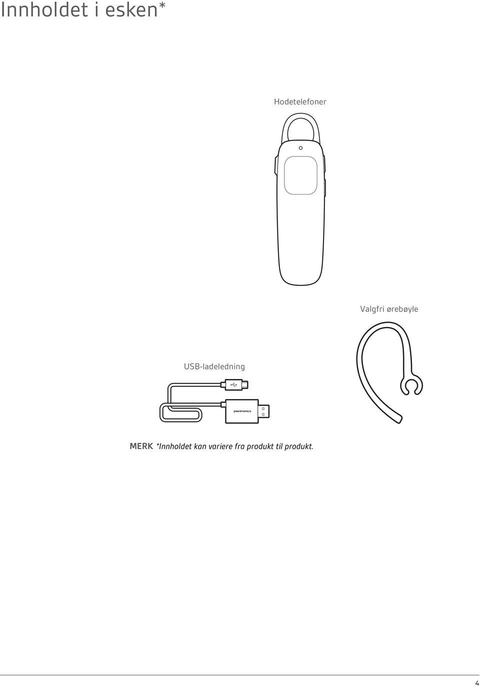 ørebøyle USB-ladeledning MERK