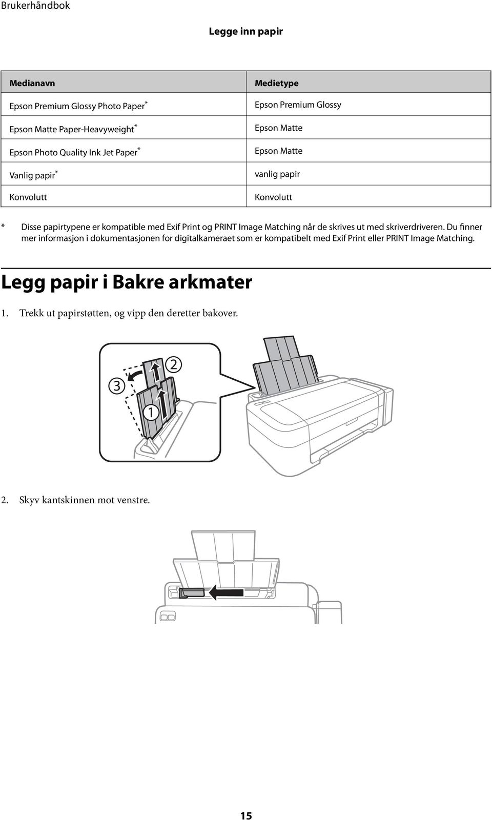 Image Matching når de skrives ut med skriverdriveren.