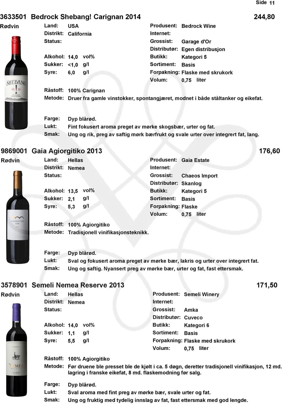 Syre: 6,0 Forpakning: Flaske med skrukork 100% Carignan Druer fra gamle vinstokker, spontangjæret, modnet i både ståltanker og eikefat. Fint fokusert aroma preget av mørke skogsbær, urter og fat.