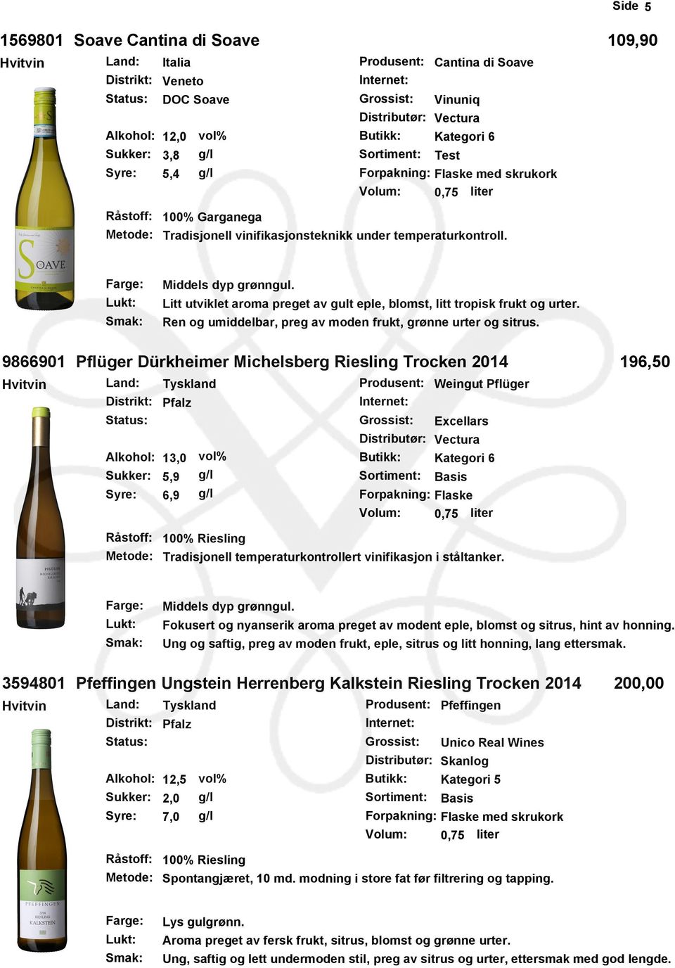 Litt utviklet aroma preget av gult eple, blomst, litt tropisk frukt og urter. Ren og umiddelbar, preg av moden frukt, grønne urter og sitrus.