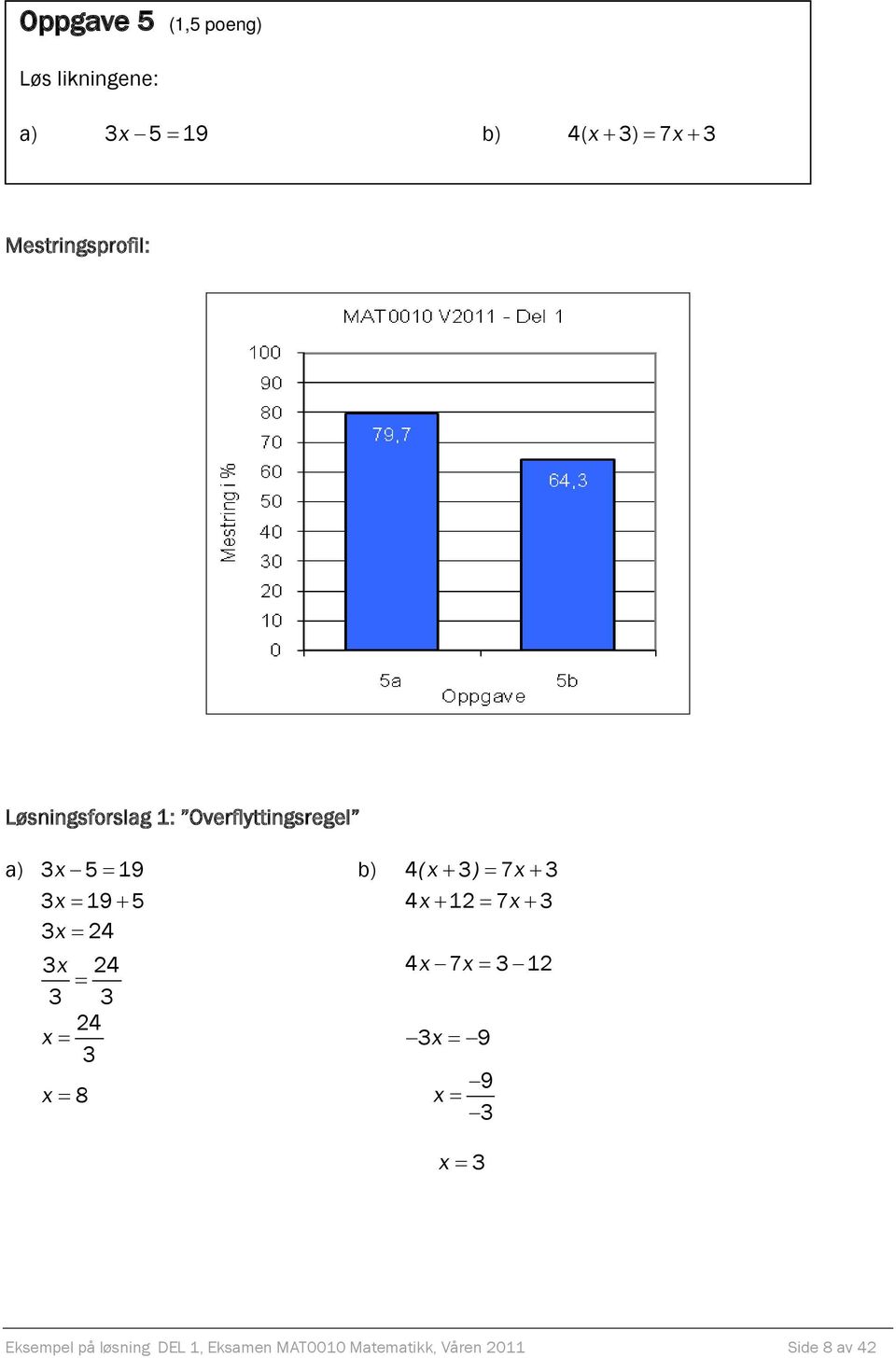 7x+ 3 3x = 19 + 5 4x+ 1 = 7x+ 3 3x = 4 3x 4 = 3 3 x = 4 3 4x 7x = 3 1 3x = 9 x =