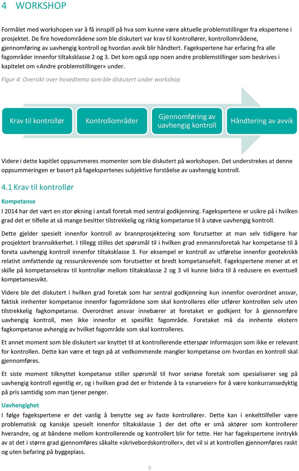 Fagekspertene har erfaring fra alle fagområder innenfor tiltaksklasse 2 og 3. Det kom også opp noen andre problemstillinger som beskrives i kapitelet om «Andre problemstillinger» under.