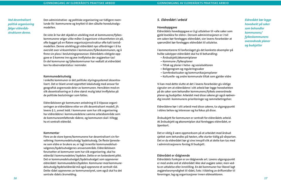 De siste år har det skjedd en utvikling mot at kommunene/fylkeskommunene velger ulike måter å organisere virksomheten sin på, ofte bygget på en flatere organisasjonsstruktur ofte kalt tonivåmodellen.