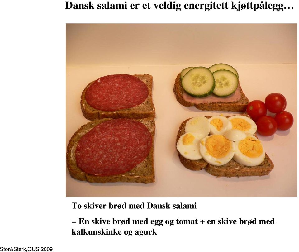 salami = En skive brød med egg og