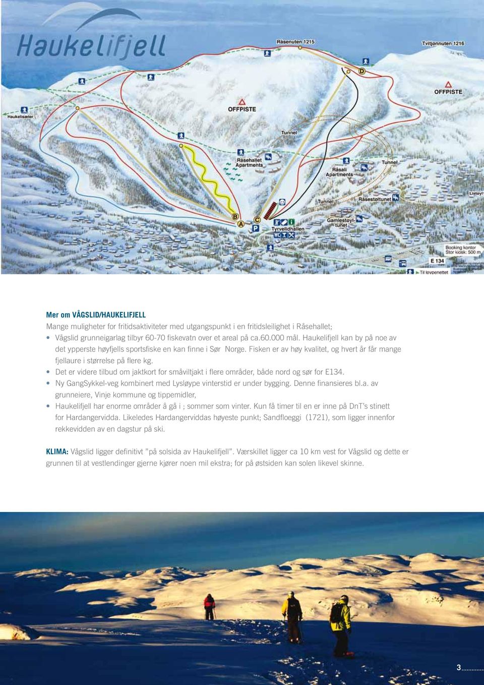 Det er videre tilbud om jaktkort for småviltjakt i flere områder, både nord og sør for E134. Ny GangSykkel-veg kombinert med Lysløype vinterstid er under bygging. Denne finansieres bl.a. av grunneiere, Vinje kommune og tippemidler, Haukelifjell har enorme områder å gå i ; sommer som vinter.