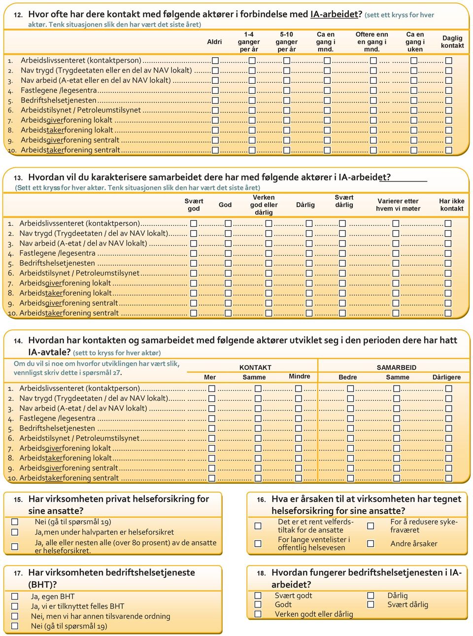 Nav trygd (Trygdeetaten en del av NAV lokalt)........................ 3. Nav arbeid (A-etat en del av NAV lokalt)........................ 4. Fastlegene /legesentra........................ 5.