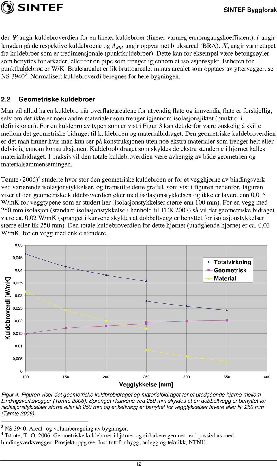 Dette kan for eksempel være betongsøyler som benyttes for arkader, eller for en pipe som trenger igjennom et isolasjonssjikt. Enheten for punktkuldebroa er W/K.