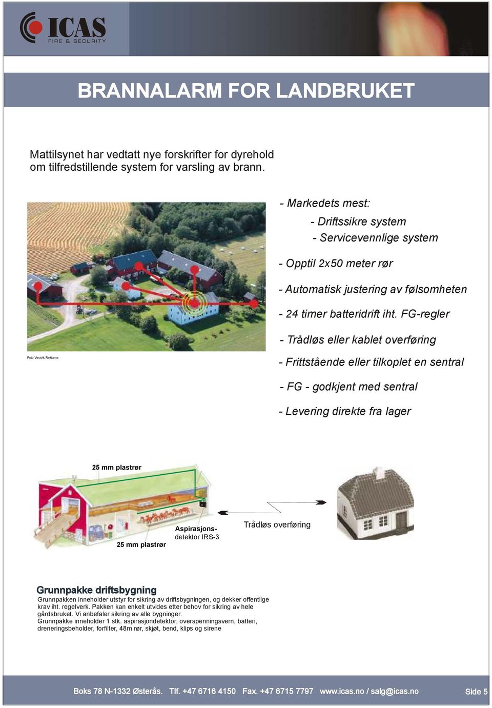 FG-regler - Trådløs eller kablet overføring Foto Vestvik Reklame - Frittstående eller tilkoplet en sentral - FG - godkjent med sentral - Levering direkte fra lager 25 mm plastrør 25 mm plastrør