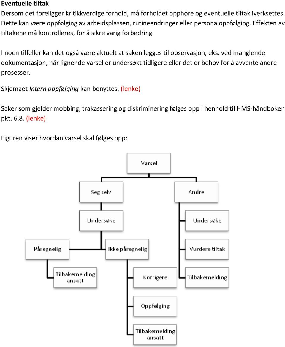 I noen tilfeller kan det også være aktuelt at saken legges til observasjon, eks.