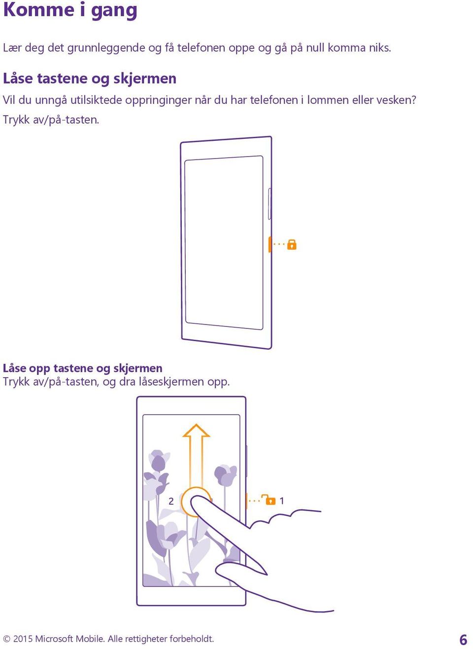 i lommen eller vesken? Trykk av/på-tasten.