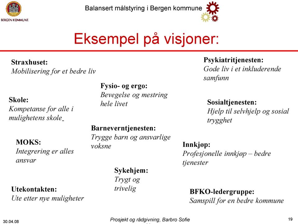 voksne Sykehjem: Trygt og trivelig Psykiatritjenesten: Gode liv i et inkluderende samfunn Sosialtjenesten: Hjelp til selvhjelp og sosial