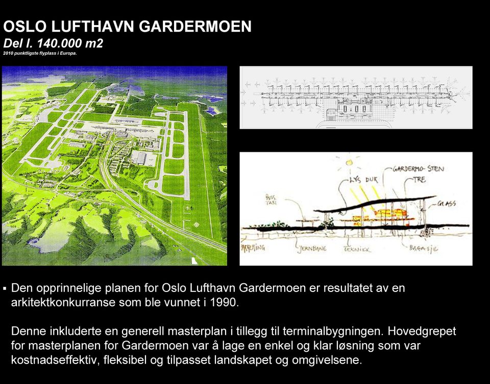 vunnet i 1990. Denne inkluderte en generell masterplan i tillegg til terminalbygningen.