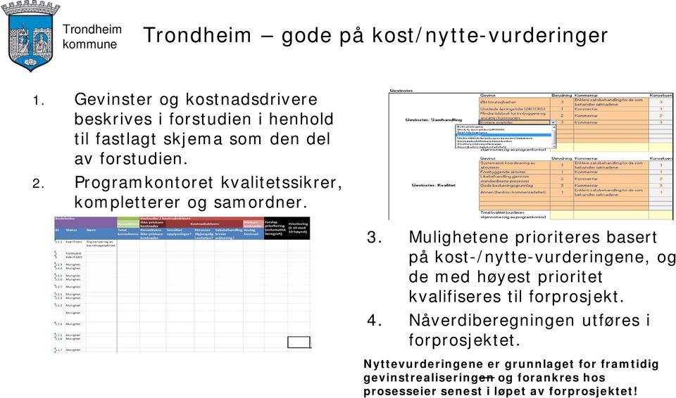 Programkontoret kvalitetssikrer, kompletterer og samordner. 3.